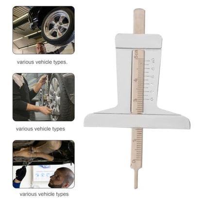 2pcs Tire Depth Gauge Tool for Accurate Tire Tread Measurement Stainless Steel Material Markings Portable Design and Replacement by Professional Mechanics and Car Enthusiasts