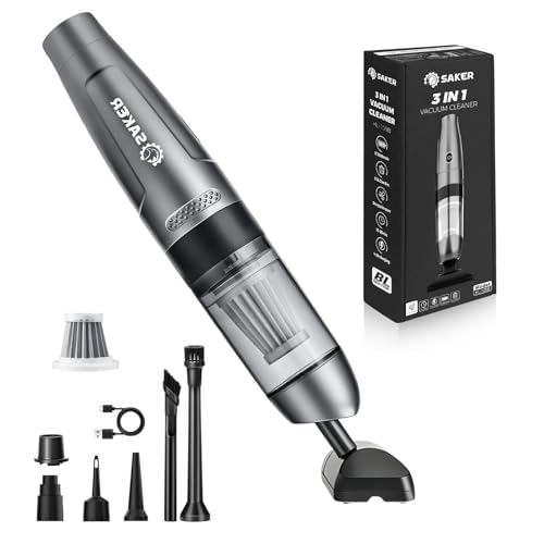 Saker Small Handheld Vacuum Cleaner, Car Detail Vacuum Cleaner Cordless with Brushless Motor and Steel Filter for Gifts, Cars,Bedrooms,Offices Cleaning HL109B