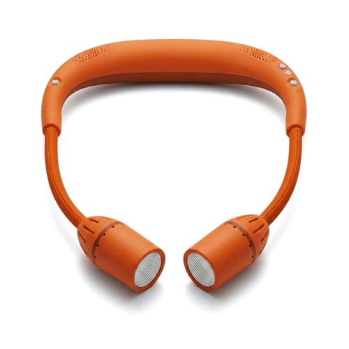 Orange Neck Light, Bluetooth Speaker, 5 Modes, USB-C Rechargeable | Hands-free 2-in-1 neck light and Bluetooth speaker with 90° adjustable beams, 5 modes, 2600mAh USB-C power, and 40+ hours. - color: Orange