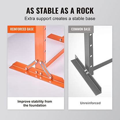 VEVOR Hydraulic Shop Press, 12 Ton/26000lbs, H-Frame, 4-Hold Adjustable Height, with Movable Plates, for Garage or Professional Users, Orange - size: 12T