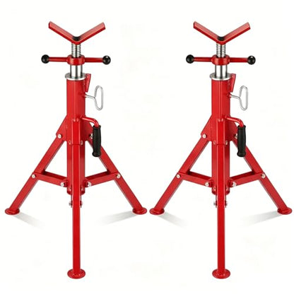 Garvee V Head Tripod Pipe Jack Stand, 1/8"-12" Pipe Support Rest, 2500 LB Heavy Duty Carbon Steel Adjustable 28"-52" Folding Portable Pipe Stand for Welding Pipe | Heavy Duty Carbon Steel Adjustable 28"-52" Folding Portable Pipe Stand for Welding Pipe - c