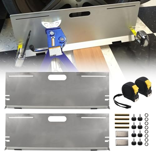 RULLINE Stainless Steel Wheel Alignment Tool Plates, 2-Pack Toe Alignment Tool with Tape Measures, Magnetic Slots, and Hanging Holes for Easy Storage - Suitable for Cars, Trucks, SUVs, and Vehicles