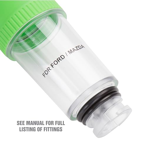 OEMTOOLS 87020 Direct Fit Oil Funnel for Ford, Mazda and Mercury, Transparent Spill Proof Threaded Funnel Oil Filler Tool for Rapid Refills, Green - size: Ford, Mazda and Mercury