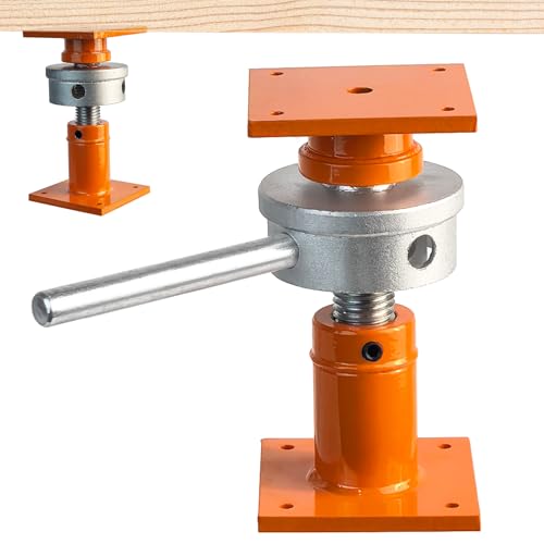 Heavy-Duty Screw Jack Post, 6.5" to 9" Adjustable Steel Shore House Jacks, 4" x 4" Basement Floor Jacks for Leveling, House Lifting & Structural Support - color: Orange, size: 6.5" - 9" (1 Pack)