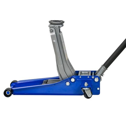 6600lb Dual-Piston Heavy-Duty Floor Jack Low-Profile 3.1-18.7in Lift Alum Steel Blue & Silver for Mechanics - color: Blue,Silver_1