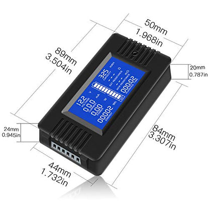 DC 0-200V 100A Digital Battery Monitor Meter, LCD, Solar, Multifunction | Solar Power Meter, Multimeter, Ammeter, Voltmeter, 12V/24V/48V, for RV, Car Battery, Current Voltage - style: DC 100A Battery Meter（100A Shunt）