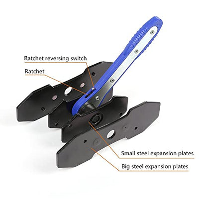 G-PLUS 1set 360° Brake Caliper Press Tool with 2 Groups Steel Plates | Blue Ratchet Piston Spreader Automotive Tools Brake Repair & Instalation, 4 in 1 Universal Disc Ratchet Brake Caliper Tool - color: Blue(Amazon delivery)