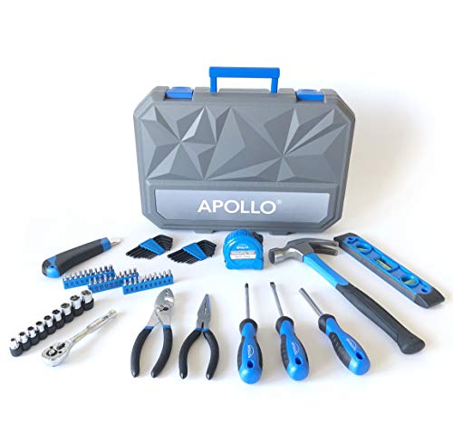 Apollo Tools 65 Piece Essential Tool Set with Sockets and Most-Used Tools for Do it Yourself Repairs and Maintenance Blue - DT0001 - color: Blue, size: 65-Piece