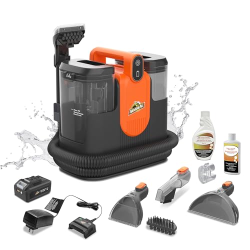 Armor All MAX 20V Cordless Portable Spot Cleaner for Carpet & Upholstery, Portable Deep Cleaner with Auto Detail Tools for Cars, Pets, Area Rugs & Couches- DSCC2001 0901 - size: 54 Oz DC