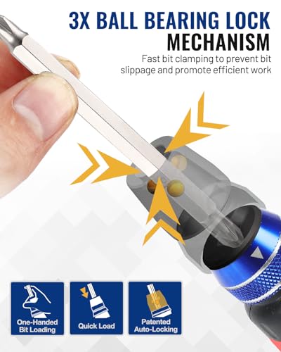 WORKPRO 12-in-1 Ratcheting Multi-Bit Screwdriver Set, Quick-load Mechanism Screwdriver with Double End Bits in Handle - size: Standard