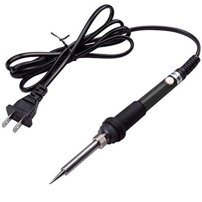 Electric Soldering Iron Kit 60W Adjustable Temperature Welding Soldering Iron with 5pcs Different Tips, 1 thread 1.0mm Dia. (Soldering Irons) - color: Black