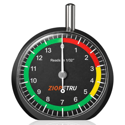 Ziopetru Tire Tread Depth Gauge，Portable Tire Measuring Tool Kit with Easy-Read Dials for Car, Truck, Motorcycle & Bus，Tire Wear Checker, Accurate 1/32" Tread Depth