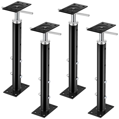 Yaocom 2 Pcs Adjustable Jack Post, 19"-36" Height Range, Basement Floor House Screw Jacks for Lifting Joist Beam Brace for Cellar Ceiling, Center Point Load Capacity 11023 Lbs (Black) - color: Black, size: 19"-36"