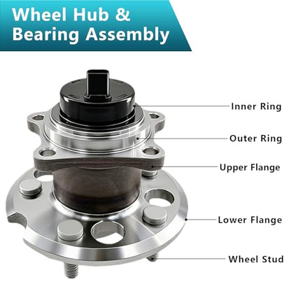 512280 Rear Wheel Bearing Hub Assembly for Toyota Sienna 2004-2010 FWD | Eliminates Noise, Fixes ABS & Hub Issues, Simple Installation, Direct Bolt-On, OEM Quality, No Warning Lights, DIY Friendly - size: 512280