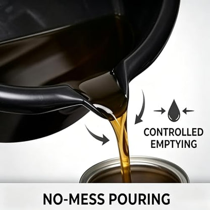 Oil Drain Pan 7-Quart Waste Automotive Fluid Change Container with Built-in Scale, Leak-Proof Spout and Splash Guard for Easy Car Maintenance