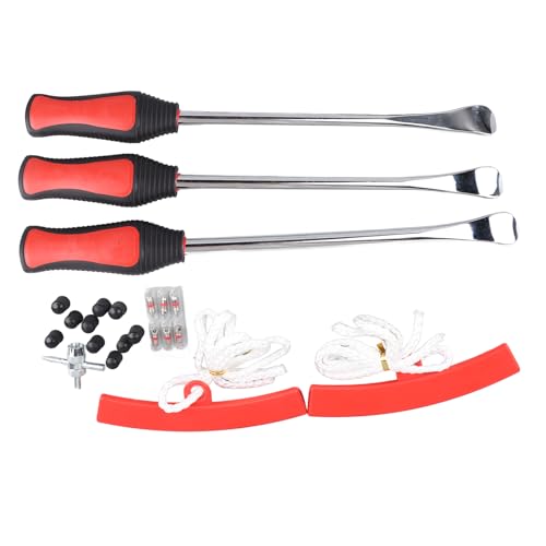 Tire Spoon Lever Set Tires Change Kit, Solid Steel Tire Changing Removal Kit with Rim Protectors for Motorcycle Dirt Bike Lawn Mower, Universal Spoon Levers Tire Lever Tool with Valve Core