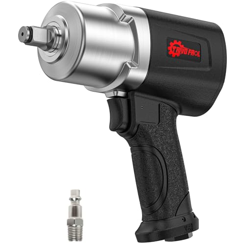 Trivd Frol Air Impact Wrench 1/2" - 1/2 Inch Impact Gun 1/2 Drive, 1500Ft-lbs, 8000RPM High Torque Impact Wrench, Weight 4.74 lb, 1/2 Air Impact Gun for Auto Repair, Tire Shop - style: 1/2 inch Air impact wrench
