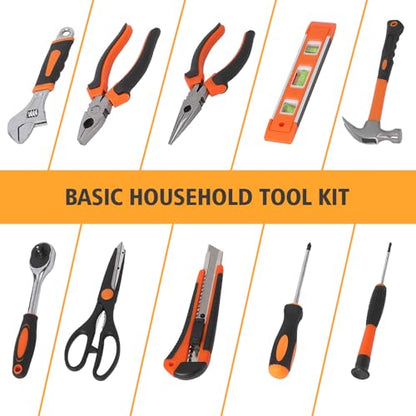 GarveeTech 247 Piece Tool Set, General Home/Auto Repair Tool Kit, Combination Package Mixed Tool Set Hand Tool Kit with Plastic Toolbox Storage Case - size: 247pcs