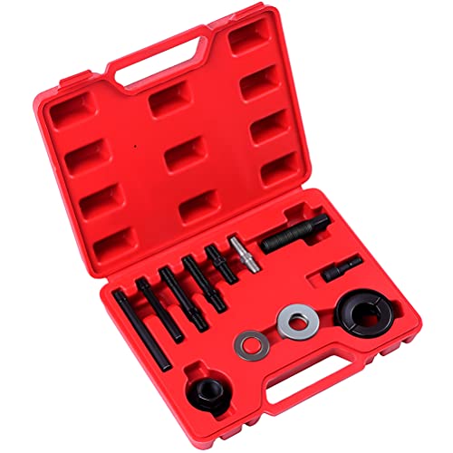 12 PCS Power Steering Pulley Puller Tool Pulley Remove and Install Tool Set Universal Fit for Water Pump, Vacuum Pump Pulleys and Most Engines with Storage Case