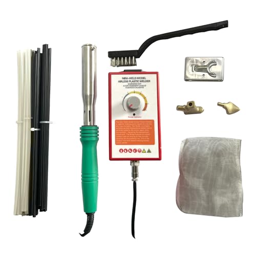 Plastic Welding Kit, 200W Welder Soldering Iron Gun, Car Bumper Repair Kit With Adjustable Control Box, 2 Tips, 2 Wire Mesh, 32 Rods for Crack/Electronics Repair