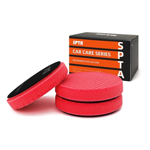 Red T10 Ultra-Fine Finishing Pad, 3Pcs 5.5 Inch Buffing Polishing Pads for 125mm Backing Plate Compound Buffing Sponge for Car Buffer Polisher Compounding, Polishing and Waxing-FPTSS5R-3 - color: 3Pcs Red T20 Buff and Wax, size: 5.5inch