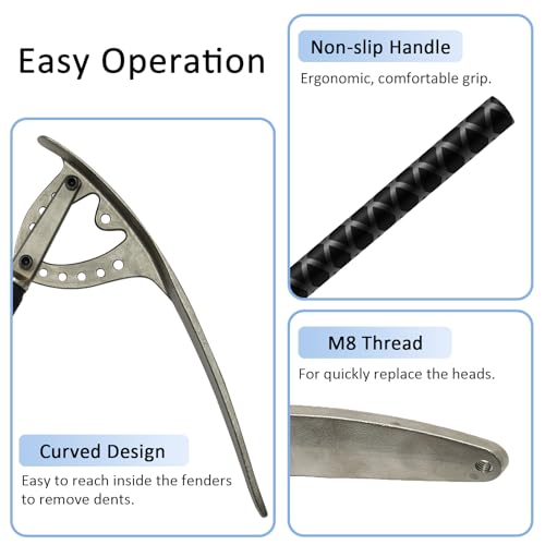 Car Fender Damage Repair Tools, Angle Adjustable, Stainless Steel Auto Car Dent Removal Fender Repair Kit with Storage Bag, M8 Thread