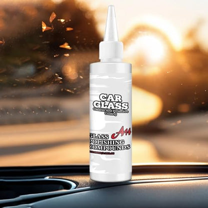 Glass Polishing Compound - 100ml Cleaning Agent, Windshield Stain Remover with Cerium Oxide Fine Scratch Eraser, Auto Detailing Liquid, Paint Scuff Restoration Cream for Car Clarity Finish