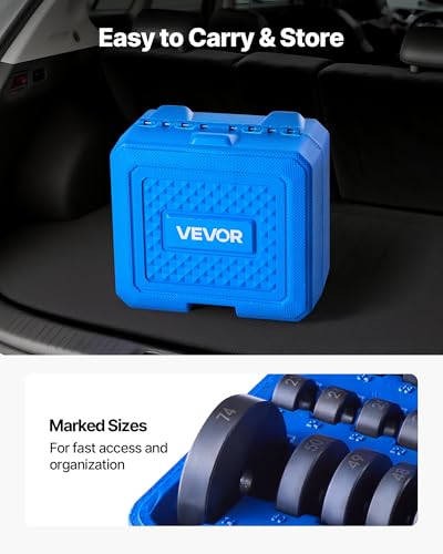 VEVOR 10 Pcs Bushing Bearing Race and Seal Driver Set with 9 Bushings and Handle Shaft, Bushing Driver Tool Set, Heavy Duty Aluminum Alloy Removal Puller Installation Tool Kit - size: 10pcs