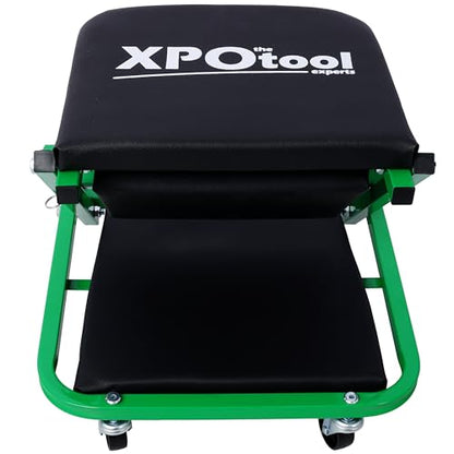 36" 2-in-1 Z Creeper Seat & Mechanic Creeper, 300 Lbs Capacity, Low Profile with 6 Casters for Garage & Shop (Green+Black) - color: Green Black