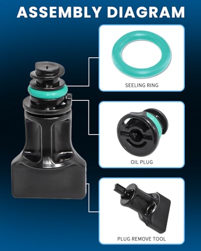Oil Drain Plug No Leak 06L103801 6 Pack with Oil Drain Plug Removal Tool Compatible with Volkswagen 1.8L 2.0L Petrol Replacement for Audi Golf Passat