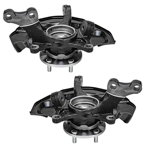 Detroit Axle - FWD Front Steering Knuckles Wheel Hub Bearings CV Axles Kit Replacement for 2004-2010 Toyota Sienna - 4pc Set - size: 4UX48618/Kit
