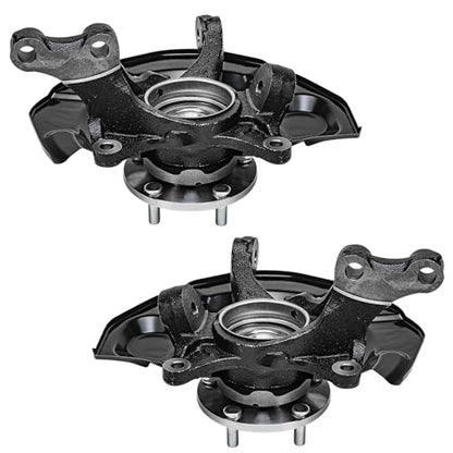 Detroit Axle - FWD Front Steering Knuckles Wheel Hub Bearings CV Axles Kit Replacement for 2004-2010 Toyota Sienna - 4pc Set - size: 4UX48618/Kit