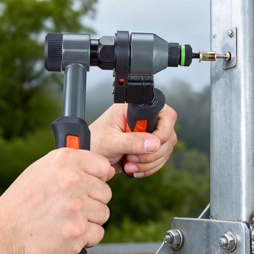 VEVOR Rivet Nut Tool Kit, 9-Inch Ratchet Rivnut Tool Kit, with 10 Mandrels and 100 Nuts, Metric and SAE Size M5, M6, M8, M10, M12, 8-32, 10-24, 1/4-20, 5/16-18, 3/8-16 UNC, with a Rugged Carrying Case - size: 9"-RATCHET, style: RIVET NUT TOOL