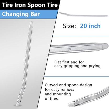 Bead Lifting Tool for Tires, Tire Mounting and Removal Tool | 20" Tire Matal Spoon Lever Pry Bar for Cars Motorcycle Scooter Bicycle and Mower Changer Machine Tire Iron Scoop