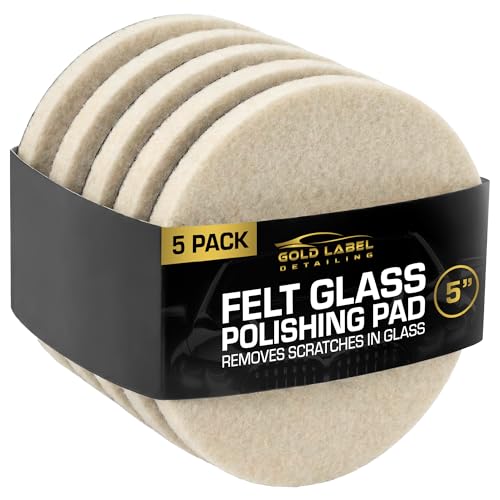 Glass Polishing Pad Discs for Use with Cerium Oxide 5 Pack | 3", 5" and 6" | Remove Scratches and Scuffs in Windshields, Windows, Table Tops and More (5") - size: 5"