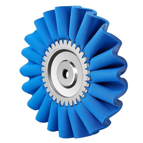 10" S-Shape Airway Buffing Wheel with 5/8" Arbor Flange-Free Hub，Blue Buffing Wheels for Angle Grinder, Heavy Cutting Metal Polishing Wheels for Aluminum Wheel Stainless Steel Surface Prep - color: Course Polishing
