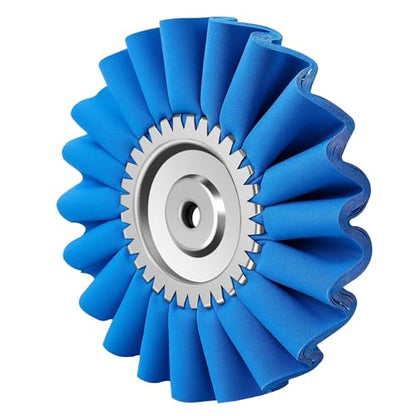10" S-Shape Airway Buffing Wheel with 5/8" Arbor Flange-Free Hub，Blue Buffing Wheels for Angle Grinder, Heavy Cutting Metal Polishing Wheels for Aluminum Wheel Stainless Steel Surface Prep - color: Course Polishing