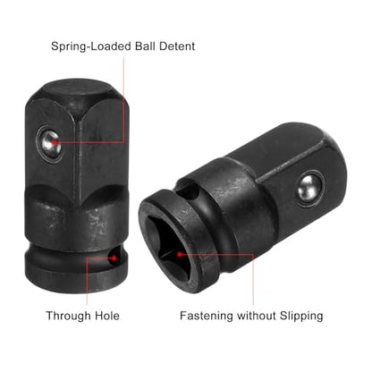 uxcell Impact Socket Adapter 1/2" CR-MO Steel Impact Adapter 1/2 to 3/4 for Impact Driver Air Impact Wrenches Ratchets