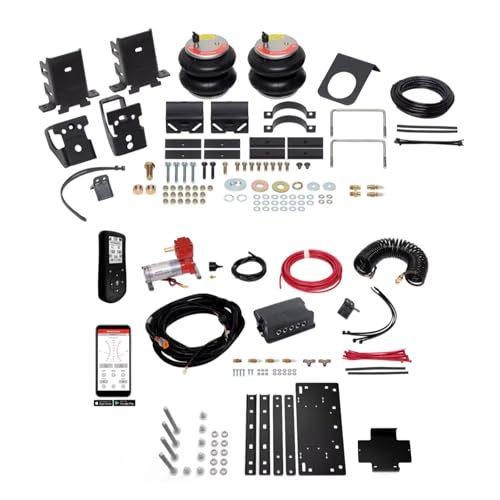 TrendsAuto Firestone Airide Red Label Rear Air Springs Kit & Air Command Heavy Compressor No Drill Mounting Plate with Dual Wireless App and Remote fits 2011-2016 F250 F350 | TrendsAuto Decal - size: Dual Path