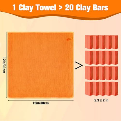 1 Pack Clay Towel 12 x 12 Inch, Clay Bar Towel for Detailing | Clay Decontamination Towel for Car Paint, Reusable Synthetic Clay Bar Towel for Smooth Washing - color: Purple