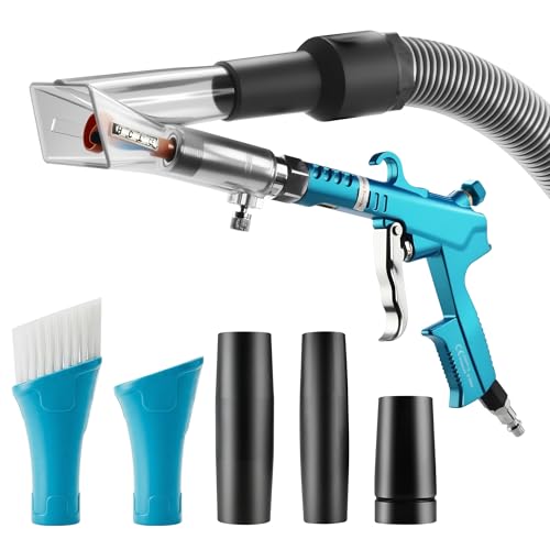 GOCCIDA 2IN1 Car Cleaning Air Blow Gun & Vacuum Gun for Interior Detailing | Multi-Purpose Pro Auto Detailing Tool Detachable Sprinkler Head for Interior & Exterior Deep Cleaning with Air Compressor - color: blue