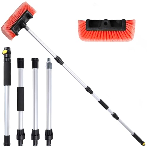 Car Wash Brush with Long Handle for Car Truck Boat RV SUV Washing (Orange, 70") - color: Orange, size: 70"