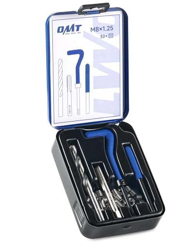 Orion Motor Tech Thread Repair Kit, M8x1.25 Thread Repair Tool with HSS Drill Bit & 30 Thread Inserts, Metric Thread Repair Installation Kit for Rethreading Internal Threads with Carry Case - size: M8×1.25