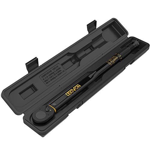 LEXIVON 1/2-Inch Drive Click Torque Wrench 10~150 Ft-Lb/13.6~203.5 Nm + Set of 1/2-Inch Flip Impact Socket, 6 Total Lug Nut Sizes