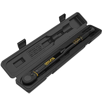 LEXIVON Torque Wrench 1/2-Inch Drive Click 10~150 Ft-Lb/13.6~203.5 Nm (LX-183) - size: 1/2"DR. 10~150 FT-LB