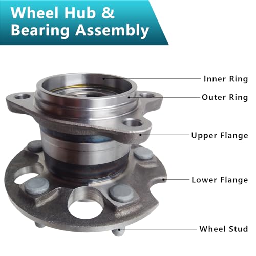 512284 Rear Wheel Bearing Hub Assembly for Toyota Highlander 2004-2013, Venza 2009-2016, Lexus RX330 RX350 RX400h 2004-2009 AWD (2PCS) - size: 512284