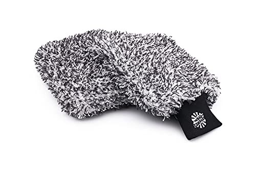The Rag Company - The Cyclone Ultra Wash Mitt + Cyclone Ultra Wash Pad 6in x 8in Combo Pack - Microfiber Blend, Twist Loop Interior Liner Ideal for Foam, Soap + Bucket, & Rinseless Washing Methods