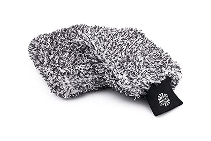 The Rag Company - The Cyclone Ultra Wash Mitt + Cyclone Ultra Wash Pad 6in x 8in Combo Pack - Microfiber Blend, Twist Loop Interior Liner Ideal for Foam, Soap + Bucket, & Rinseless Washing Methods