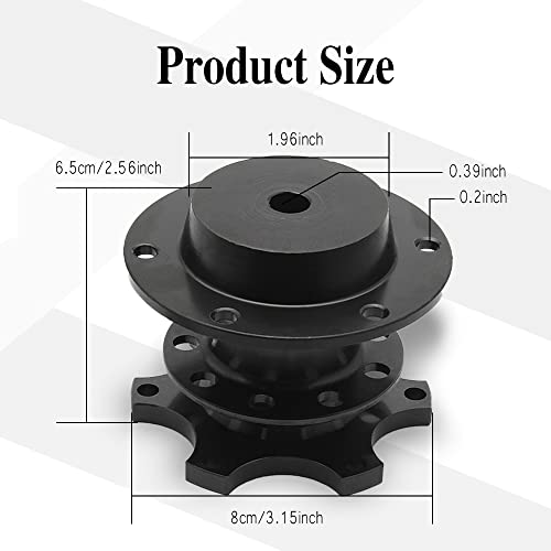 ASUBHA Steering Wheel Quick Release, Universal Steering Wheel Snap Off Quick Release Hub Adapter Boss Kit With 6-hole Steering Wheel Hub, 6 Hole Snap off Boss Kit for Race/Rally/Motorsport