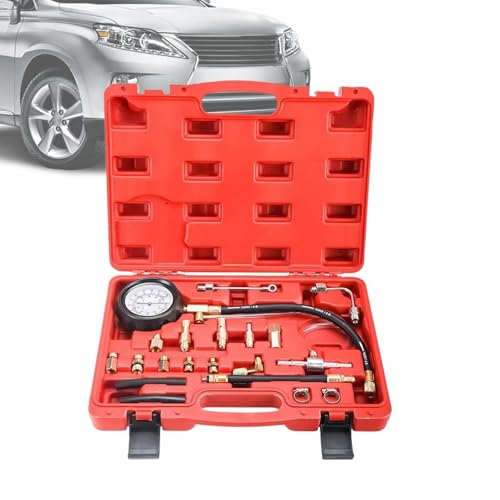 Oil Pressure Tester Kit - 0-140 PSI Injector Compression Gauge, Diagnostic Tester with Carrying Case, Automotive Diagnostic Tool, Truck Engine Manometer for Motorcycle Marine Garage Mechanics